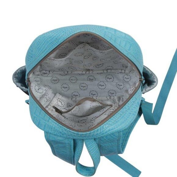 Myra Bag Handmade Wild Backpack Upcycled Canvas & Cowhide Leather - Picture 7 of 9